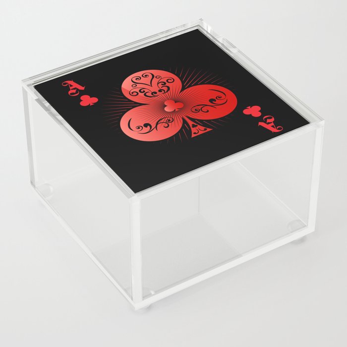Clubs Poker Ace Casino Acrylic Box