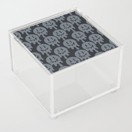Melted Smiley Faces Trippy Seamless Pattern - Grey Acrylic Box