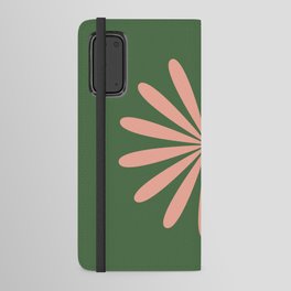 Big Daisy Retro Minimalism in Blush and Green Android Wallet Case