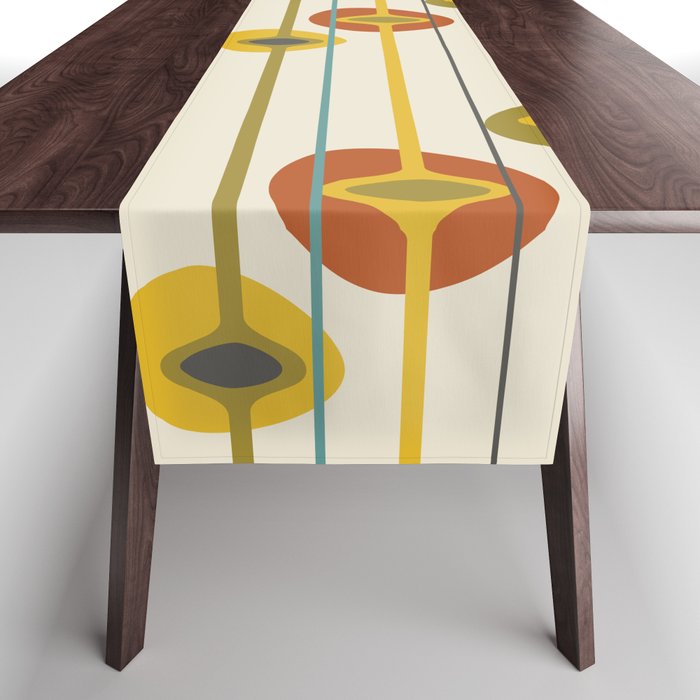 Mid Century Modern Abstract Pattern 5 Table Runner