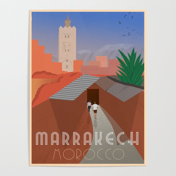 Meningsløs Konserveringsmiddel engagement Marrakech, Morocco Poster by Wayfarer Prints | Society6