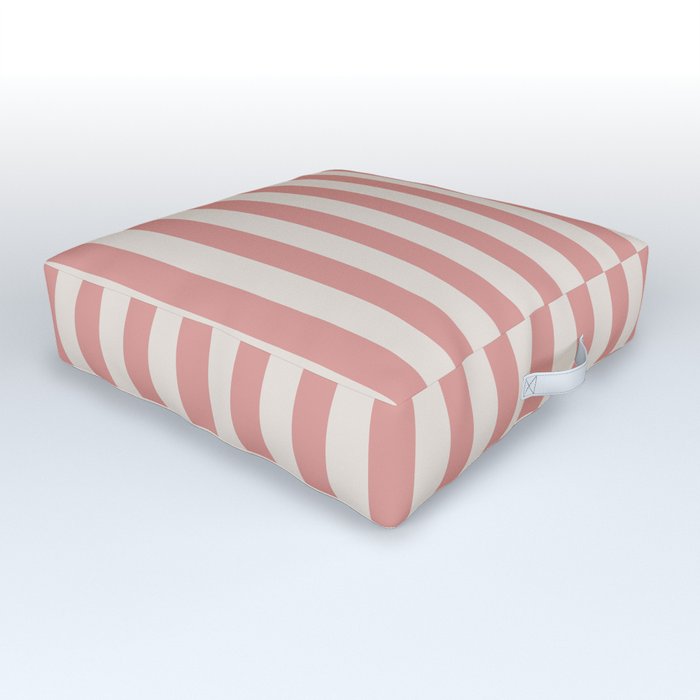 Vintage soft pink stripes Outdoor Floor Cushion