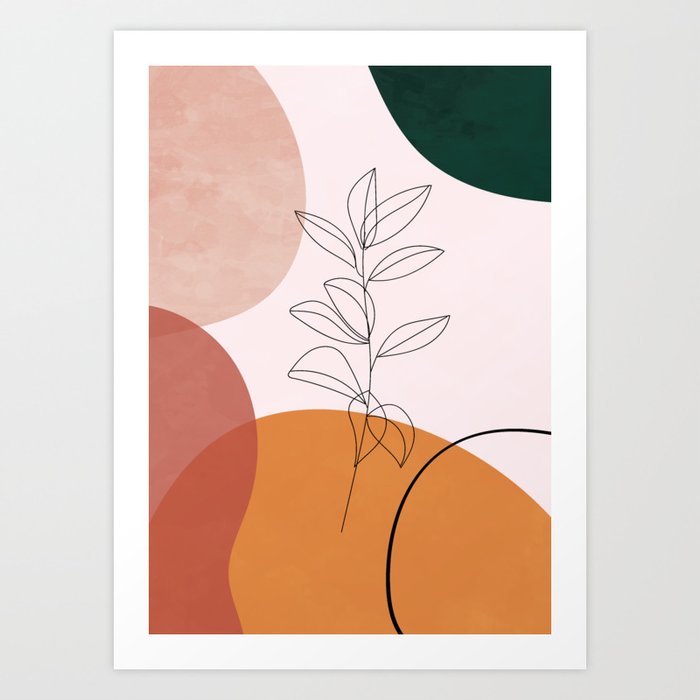 Abstract Shapes, Boho, Mid Century, Scandinavian Art 1 Art Print