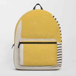Yellow Sunset Mid Century Modern Minimalist Rothko Inspired Color Field With Lines Geometric Style Backpack | Colorfield, Yellowsunset, Withlines, Midcentury, Modern, Minimalist, Rothko, Acrylic, Geometricstyle, Inspired 