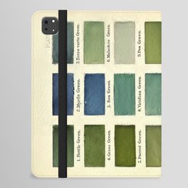 Vintage Color Chart- Green Hues iPad Folio Case