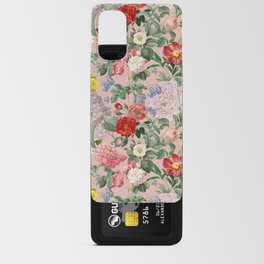 Lush Summer Garden - Vintage Botanical Illustration Collage on Pink Hibiscus color Android Card Case