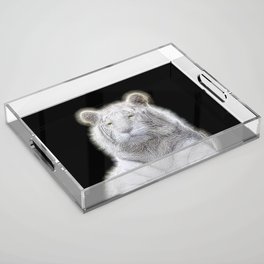 Spiked White Bengal Tiger Acrylic Tray
