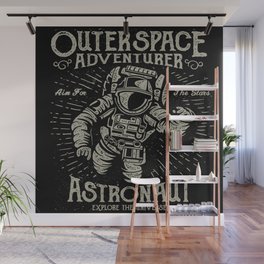 Outer Space Adventurer Astronaut Wall Mural
