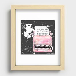 A writer is a world trapped in a person Recessed Framed Print