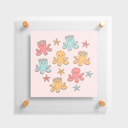 Cute Octopus Pattern, Fun Sea Animals, Colorful Pastel Colors Floating Acrylic Print
