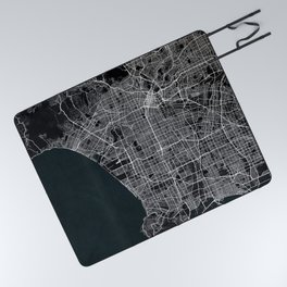Los Angeles City Map of California, USA - Dark Picnic Blanket