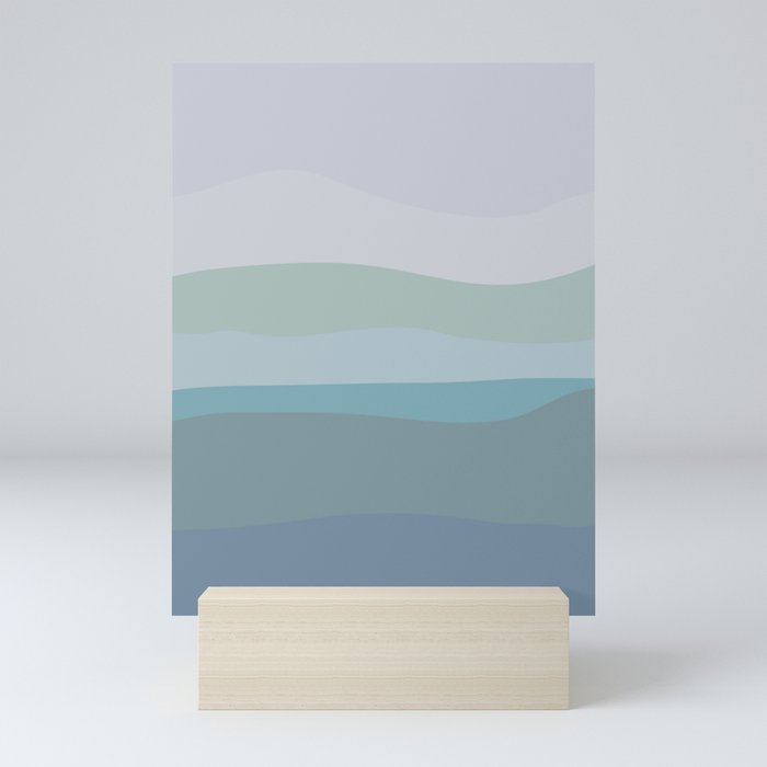 Calming Ocean Waves in Soft Dusty Pastels Mini Art Print