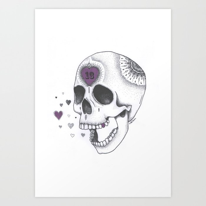 13 skull Art Print