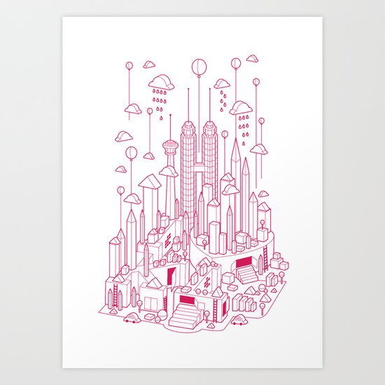 Kuala Lumpur (Red ver.) Art Print