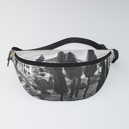 Tuscany Vineyard Italy Black and White Watercolor Painting Fanny Pack