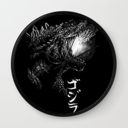 Waterbrushed Dark King 2019 Wall Clock | Pacific Rim, Godzilla, Scary, Halloween, Japan, Jaeger, Painting, Kaiju, Motha, Digital 