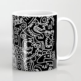 Black and White Street Art Tribal Graffiti Coffee Mug