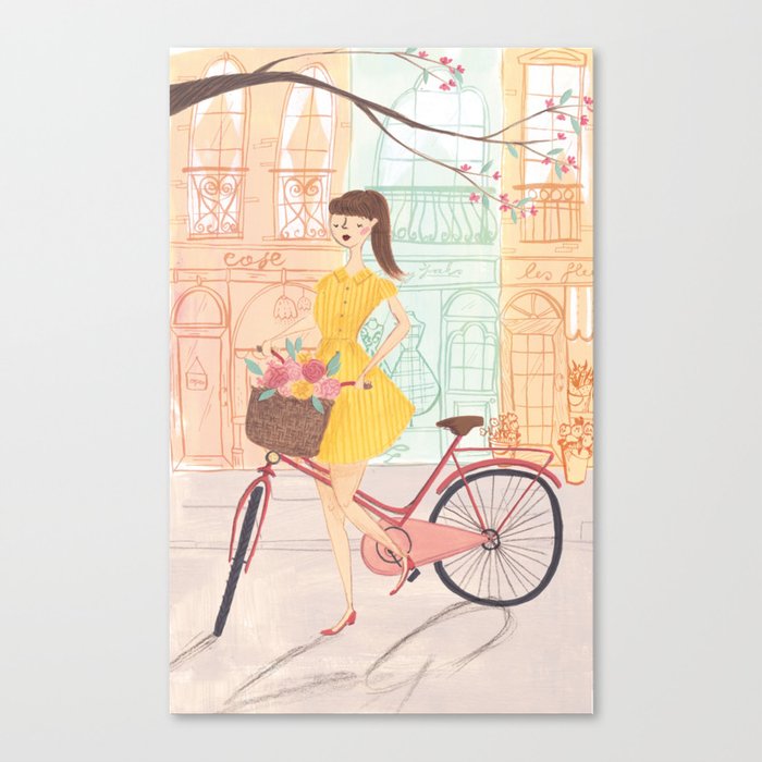 The Lady Cyclist Canvas Print