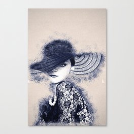 hat girl Poster in Home Wall Art Canvas Print