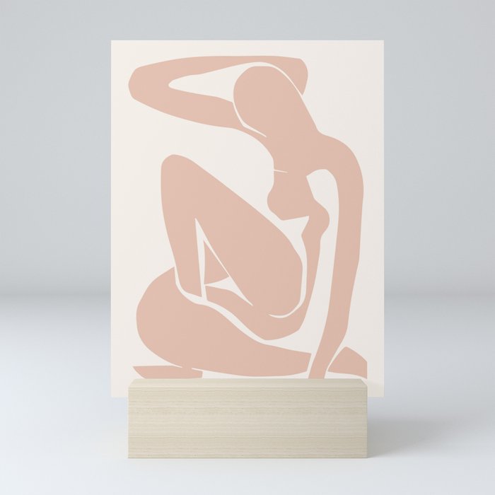 Blush Pink Matisse Nude I, Matisse Abstract Nude Artwork, Mid Century Boho Decor Mini Art Print
