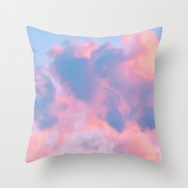 cotton candy cloud Throw Pillow