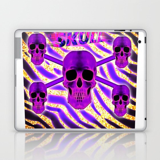 Flaming Skull Tumbler Wrap Glitter  Laptop & iPad Skin