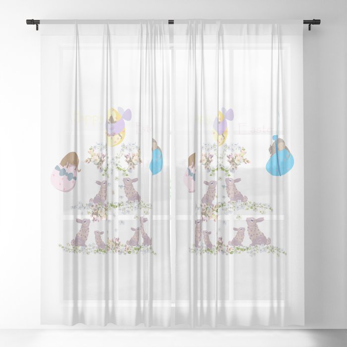 Happy Easter Sheer Curtain