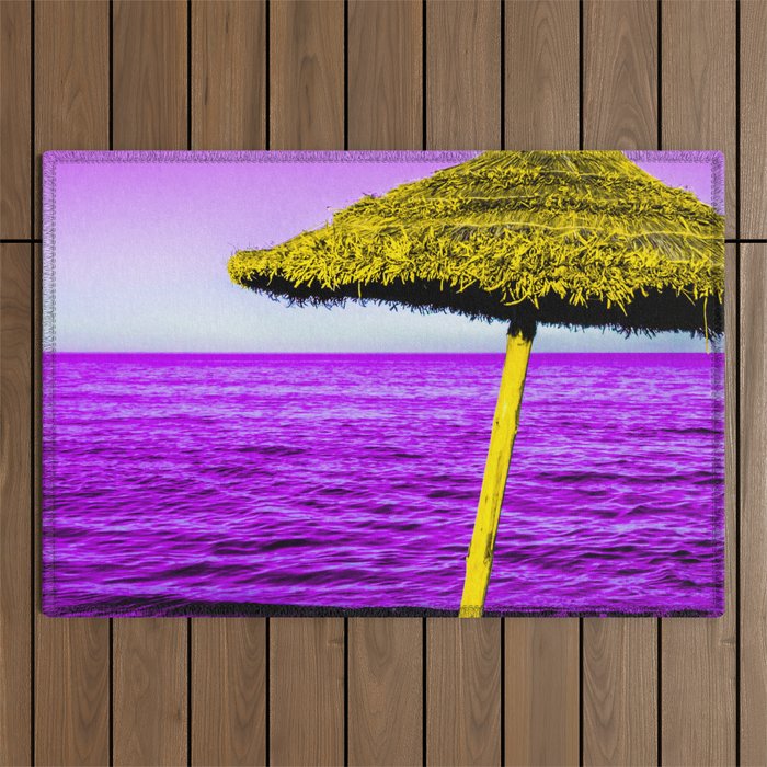 Pop Art Beach Umbrella Outdoor Rug