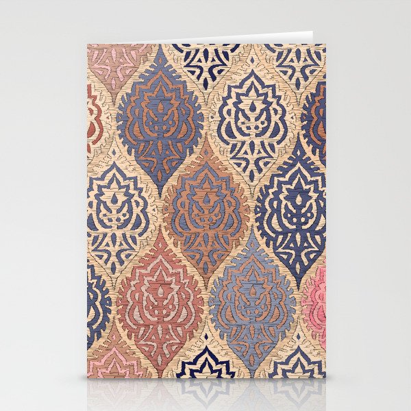 Bohemian Golden Spice Moroccan Damask II Stationery Cards