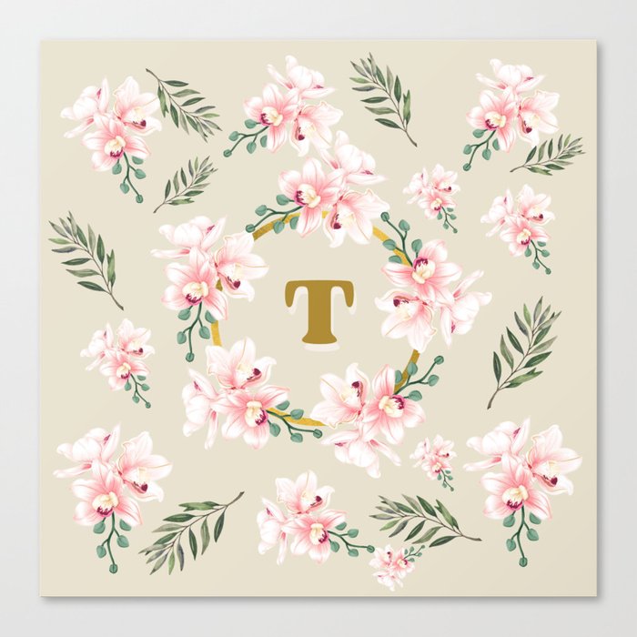T with flowers  Canvas Print