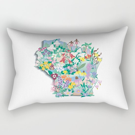 Wisconsin Wildflowers Rectangular Pillow