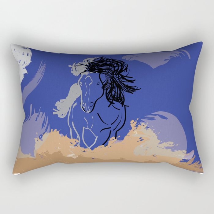 Midnight Horse Rectangular Pillow