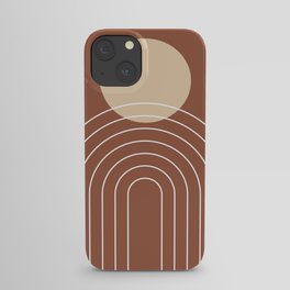 Mid Century Modern Geometric 3 (Terrocatta and beige) iPhone Case