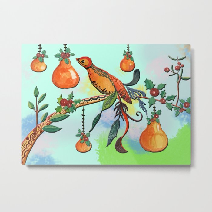 Partridge in a pear tree Metal Print