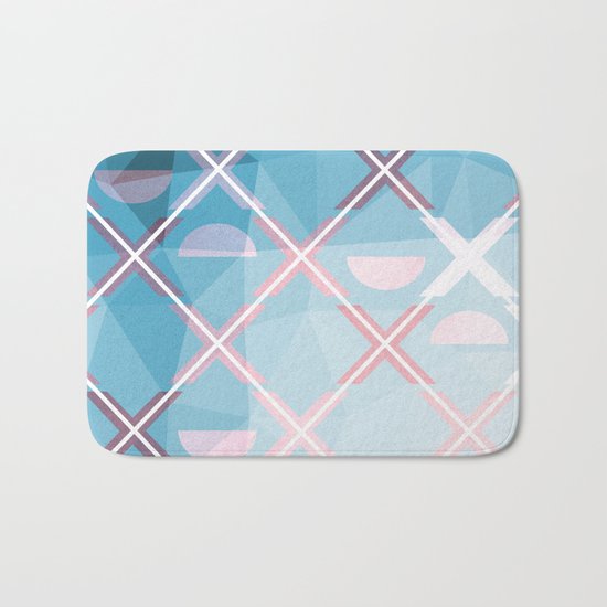 Abstract Triangulated XOX Design Bath Mat