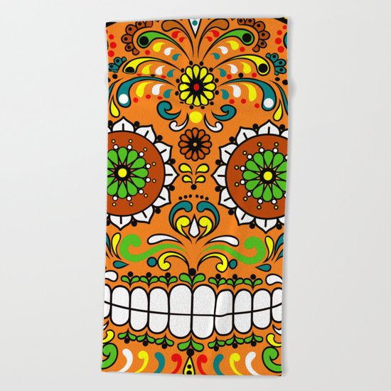 Sugar Skull #8 Beach Towel