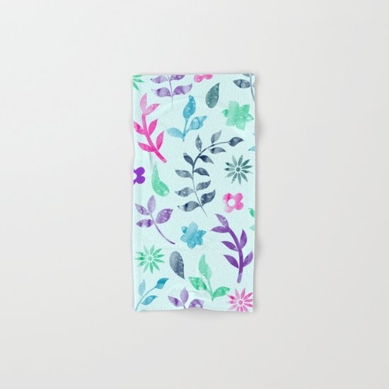 Seamless Flower Pattern Hand & Bath Towel