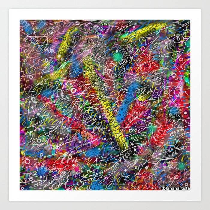 Whirling Atoms Abstract Expressionism Painting Art Print By
