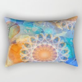 Three Bright Suns Abstract Colorful Art Rectangular Pillow