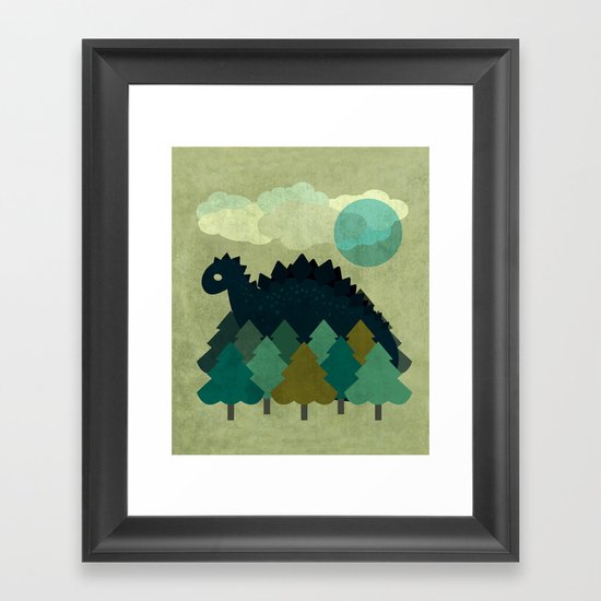 BLUE DINO Framed Art Print
