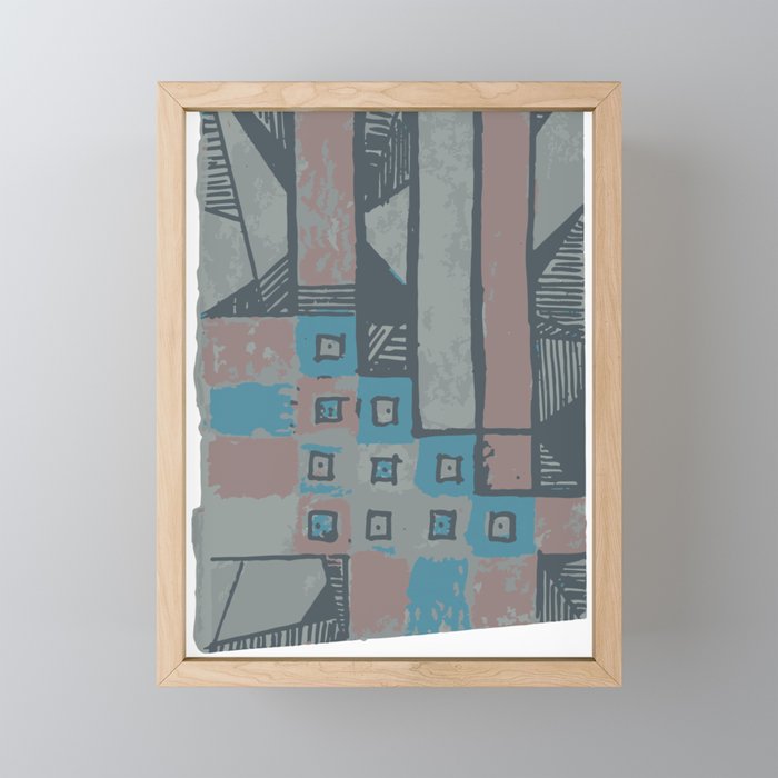 Lines of Concrete  Framed Mini Art Print