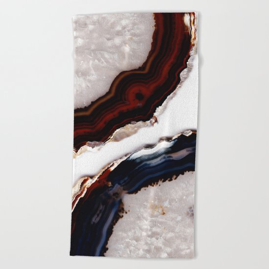 Red meets Blue - Agate Translucent #1 #decor #art #society6 Beach Towel