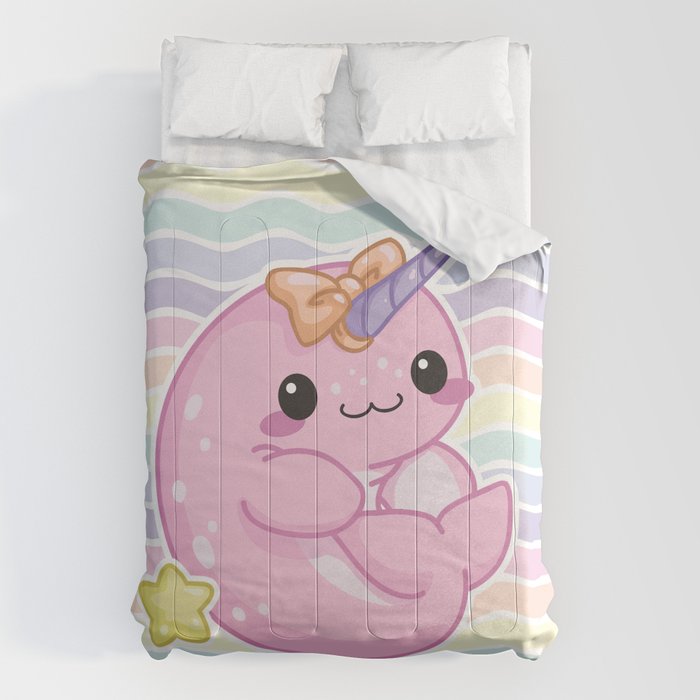 Baby Narwhal Comforter by Byte Size Treasure Society6