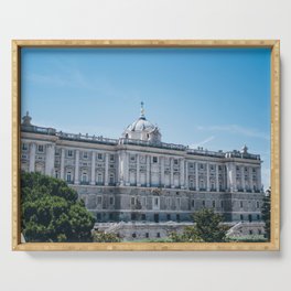 Spain Photography - Royal Palace Of Madrid Under The Blue Sky  Serving Tray