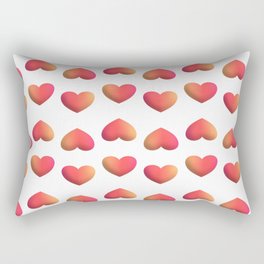 3D Gradient Heart Shape Seamless Pattern Rectangular Pillow