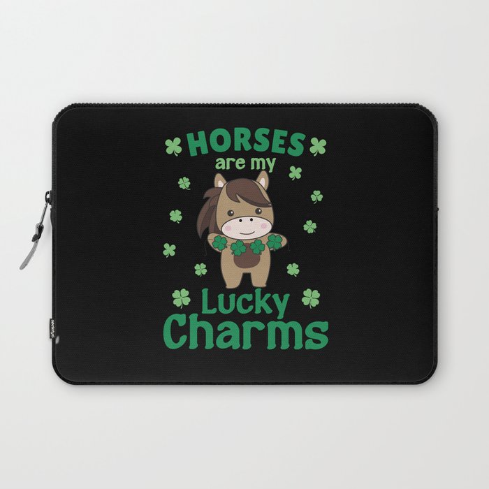 Horses Are My Lucky Charms St Patrick's Day Laptop Sleeve