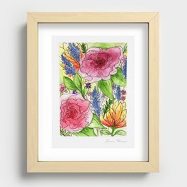 Flower Watercolor Painting Recessed Framed Print