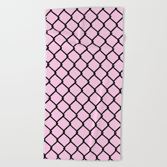 Chain Link Black on Blush Beach Towel