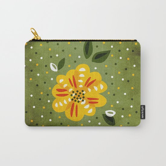 Abstract Yellow Primrose Flower Carry-All Pouch