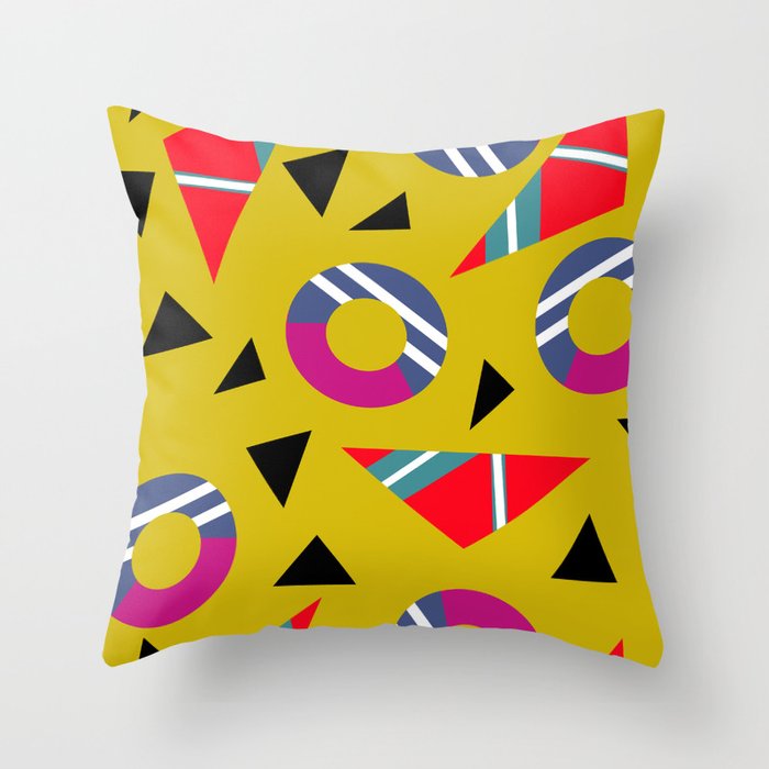 "Cut Through" Abstract Shapes Pattern Throw Pillow